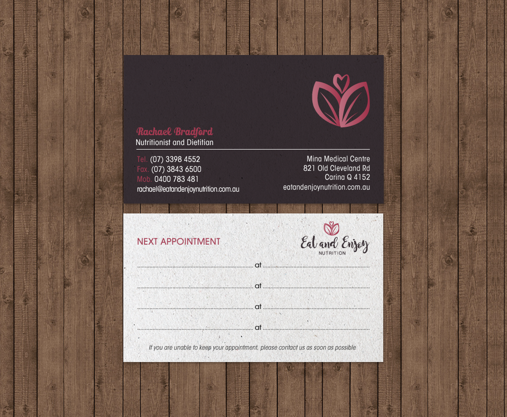 Business Card Design by chandrayaan.creative for Eat and Enjoy Nutrition | Design #12620611