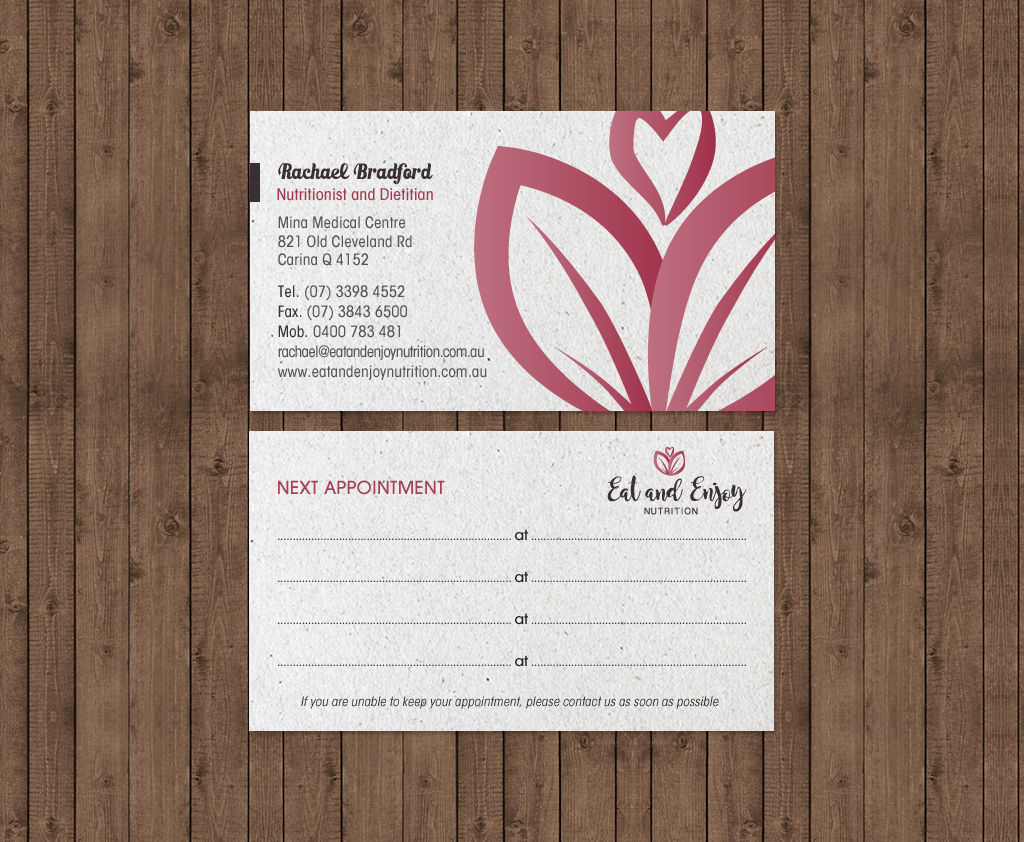 Business Card Design by chandrayaan.creative for Eat and Enjoy Nutrition | Design #12620613