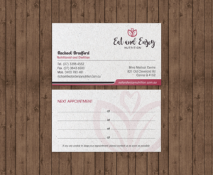 Visitenkarten-Design von chandrayaan.creative für Eat and Enjoy Nutrition | Design: #12620788