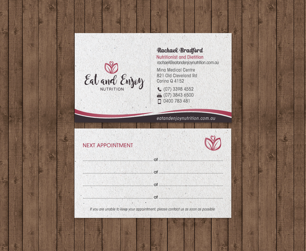 Business Card Design by chandrayaan.creative for Eat and Enjoy Nutrition | Design #12620790