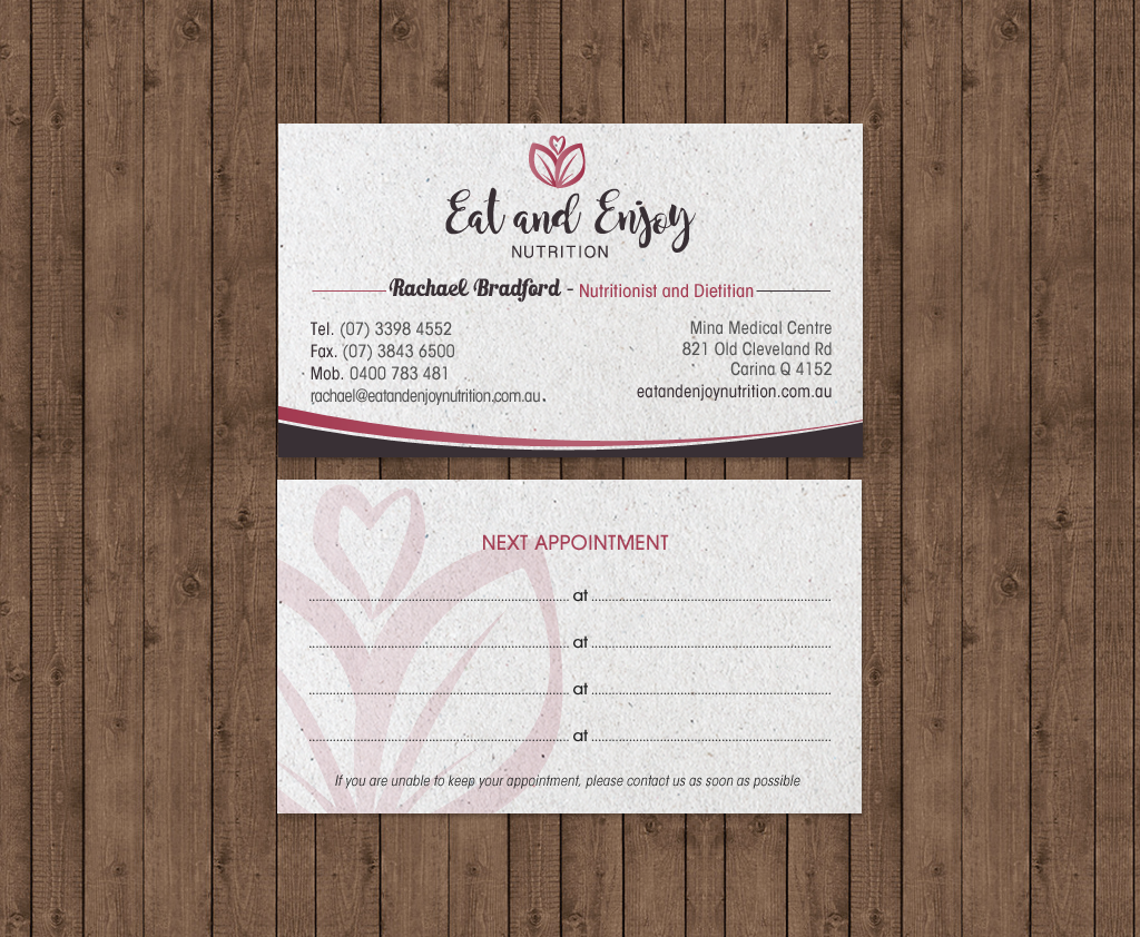 Business Card Design by chandrayaan.creative for Eat and Enjoy Nutrition | Design #12620881