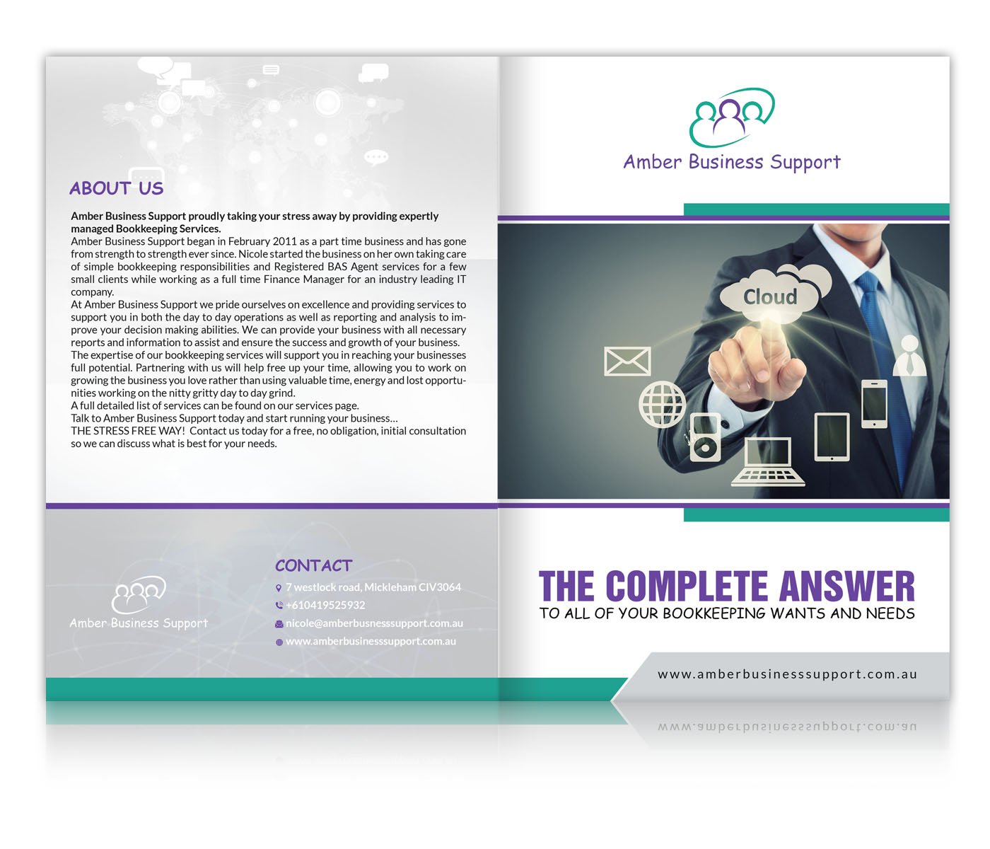 Diseño de Brochure por creative.bugs para Amber Business Support | Diseño #12630485