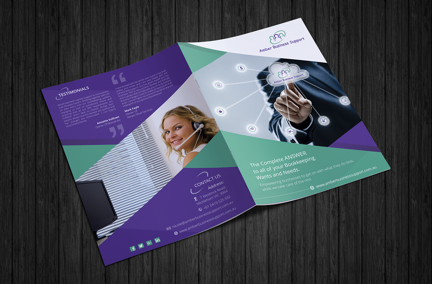 Brochure Design by ecorokerz for Amber Business Support | Design #12662036