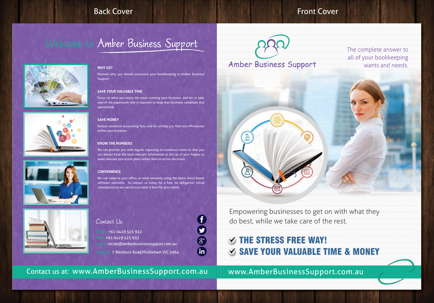 Brochure Design by meet007 for Amber Business Support | Design #12727709