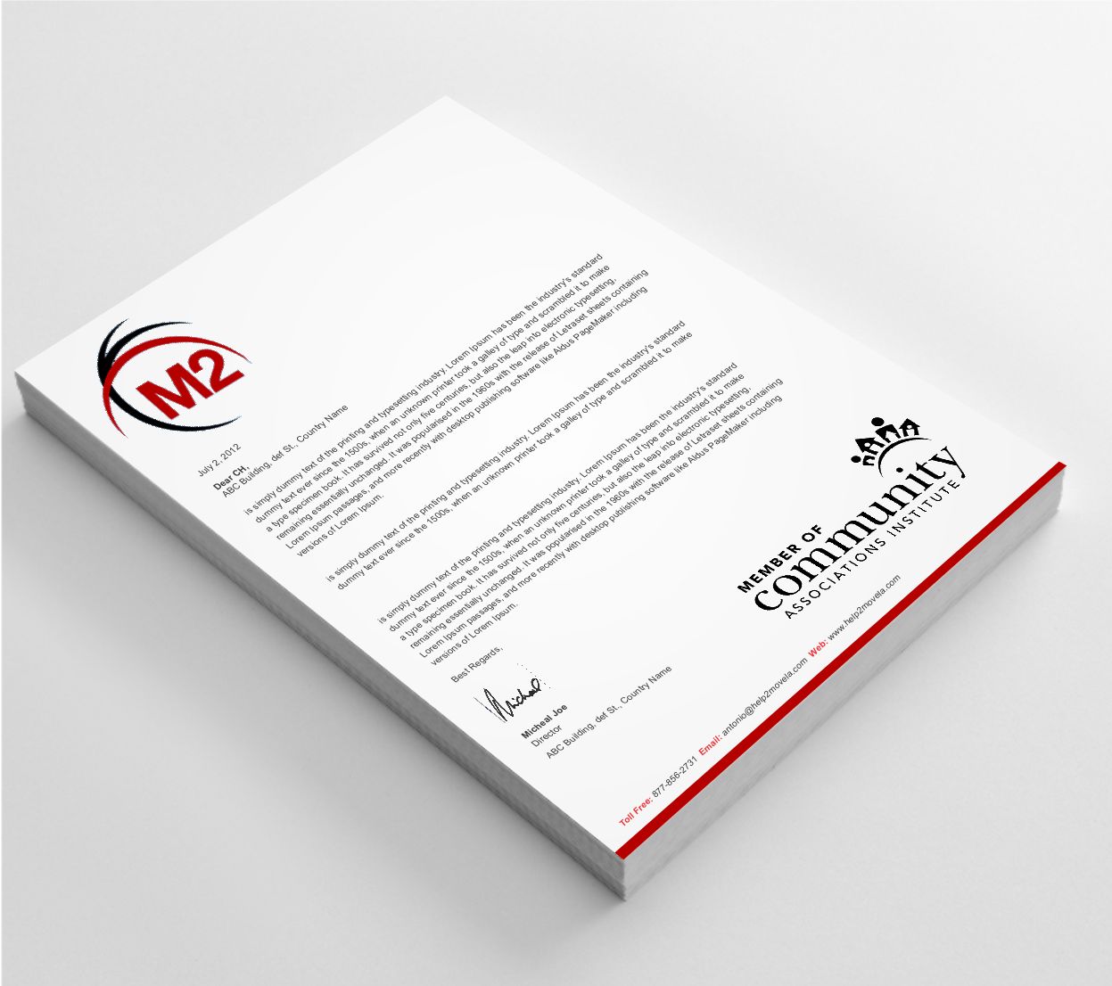 Stationery Design by AwsomeD for M2 Management | Design #12689778
