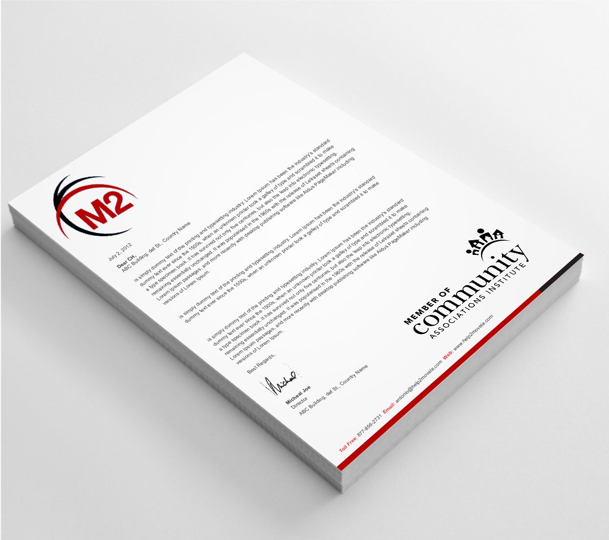 Stationery Design by AwsomeD for M2 Management | Design #12689779