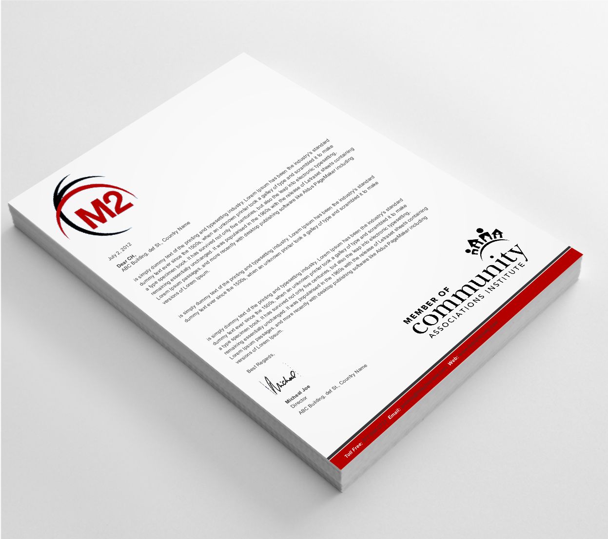 Diseño de Papelería por AwsomeD para M2 Management | Diseño #12689782