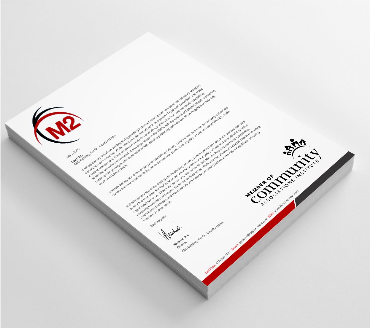 Diseño de Papelería por AwsomeD para M2 Management | Diseño #12689808