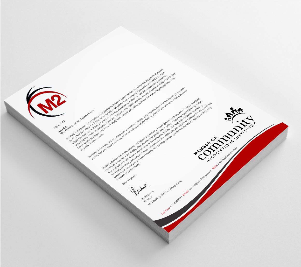 Diseño de Papelería por AwsomeD para M2 Management | Diseño #12689809