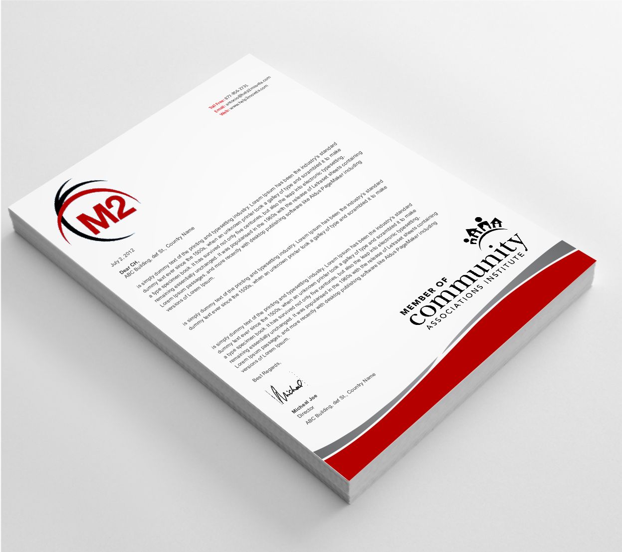 Stationery Design by AwsomeD for M2 Management | Design #12689810