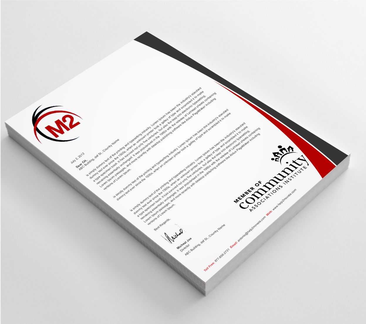 Stationery Design by AwsomeD for M2 Management | Design #12689811