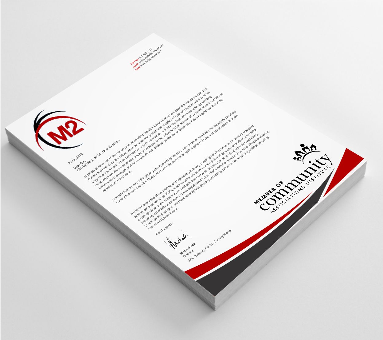 Stationery Design by AwsomeD for M2 Management | Design #12689812