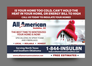 Design de Carte Postale par rkailas pour All American Insulation, LLC | Design #12691215