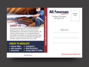 Diseño de Postal por rkailas para All American Insulation, LLC | Diseño: #12691933