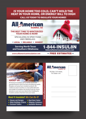 Diseño de Postal por rkailas para All American Insulation, LLC | Diseño: #12715189