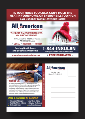 Diseño de Postal por rkailas para All American Insulation, LLC | Diseño: #12727574