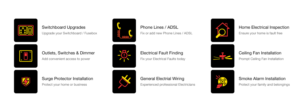 Custom Electrician Icons for Mega Menu on a New Website | Icon Design by Lauren