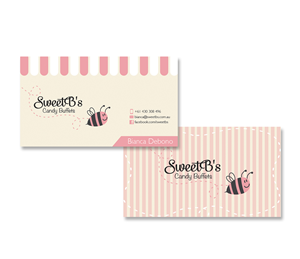 67 Playful Modern Business Card Designs For A In Australia Business Card Design 2465655 Submitted To Sweet B S Candy Buffets Needs