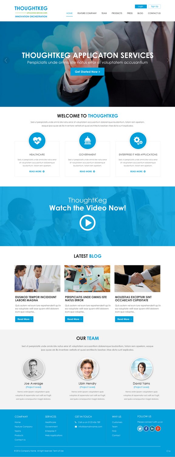 Wordpress Design by pb for Thoughtkeg Application Services Corp. | Design #12644569