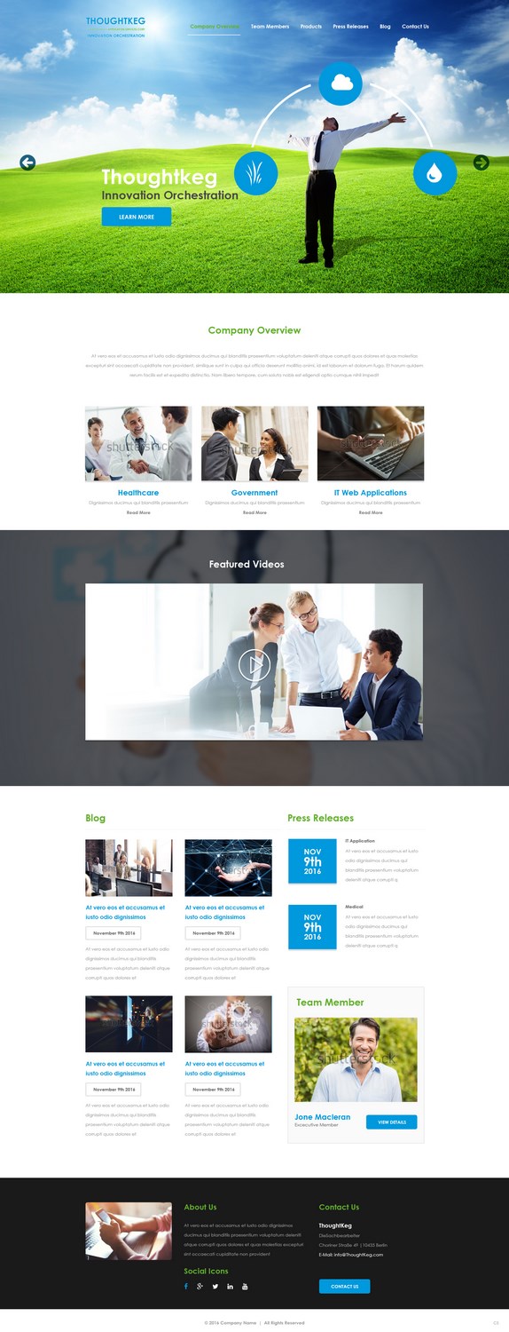 Wordpress Design by pb for Thoughtkeg Application Services Corp. | Design #12644575