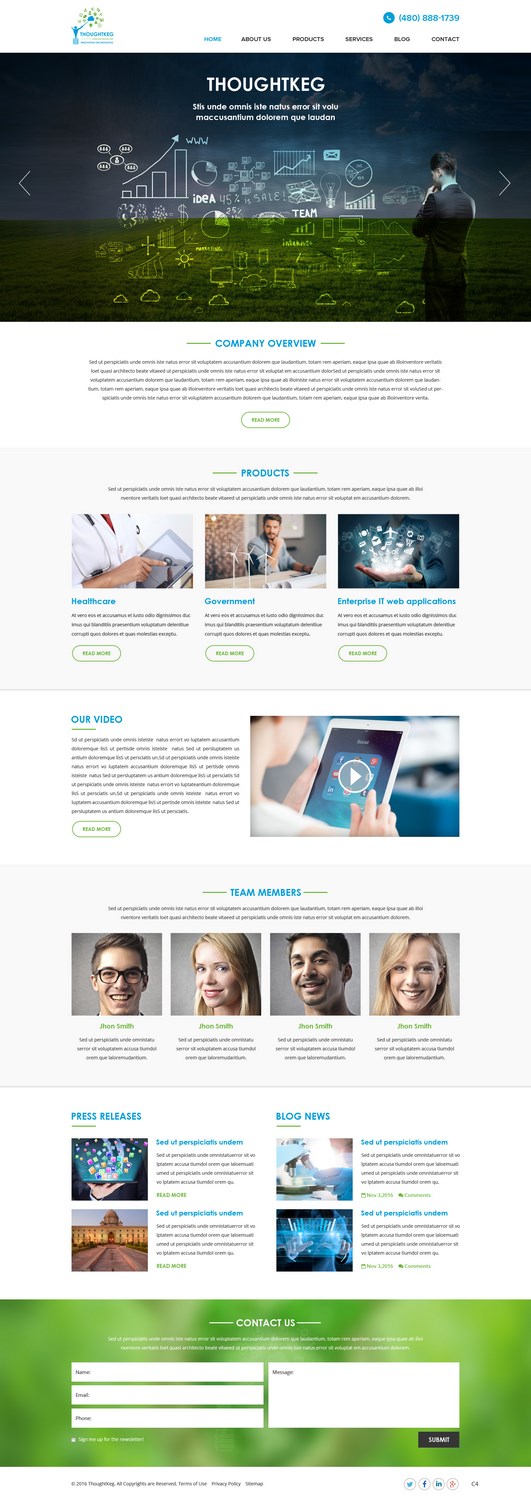 Wordpress Design by pb for Thoughtkeg Application Services Corp. | Design #12644577