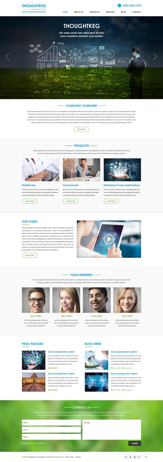 Wordpress Design by pb for Thoughtkeg Application Services Corp. | Design #12644578