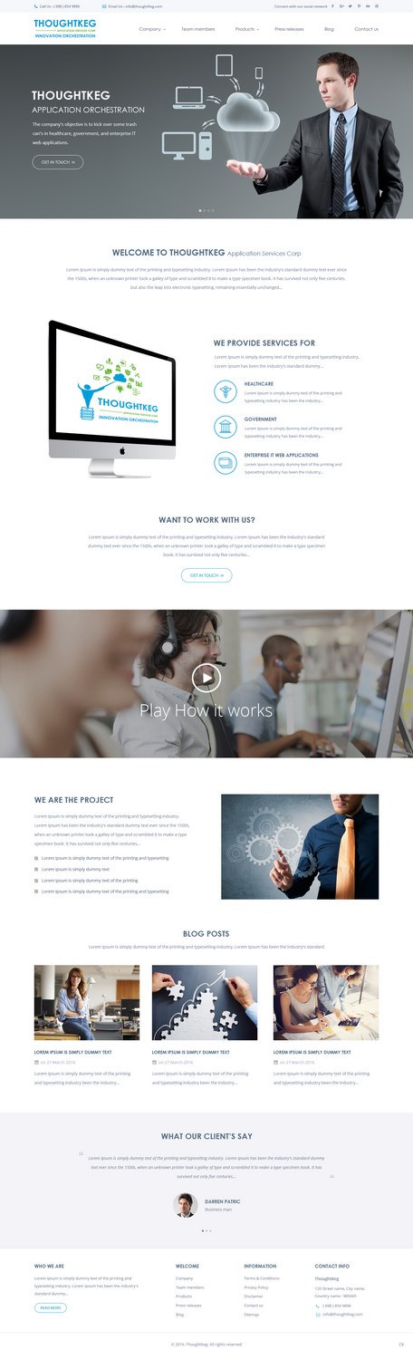 Design Wordpress par pb pour Thoughtkeg Application Services Corp. | Design #12656120