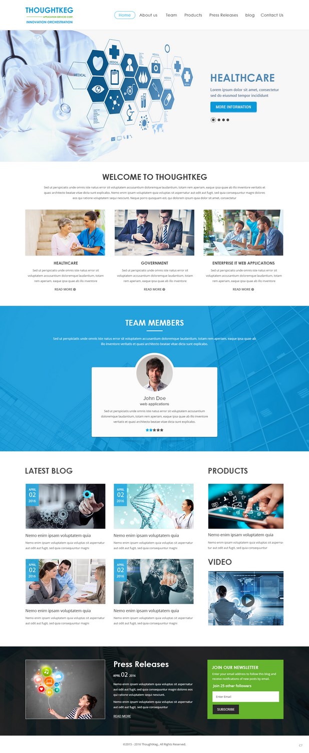 Wordpress Design by pb for Thoughtkeg Application Services Corp. | Design #12656122