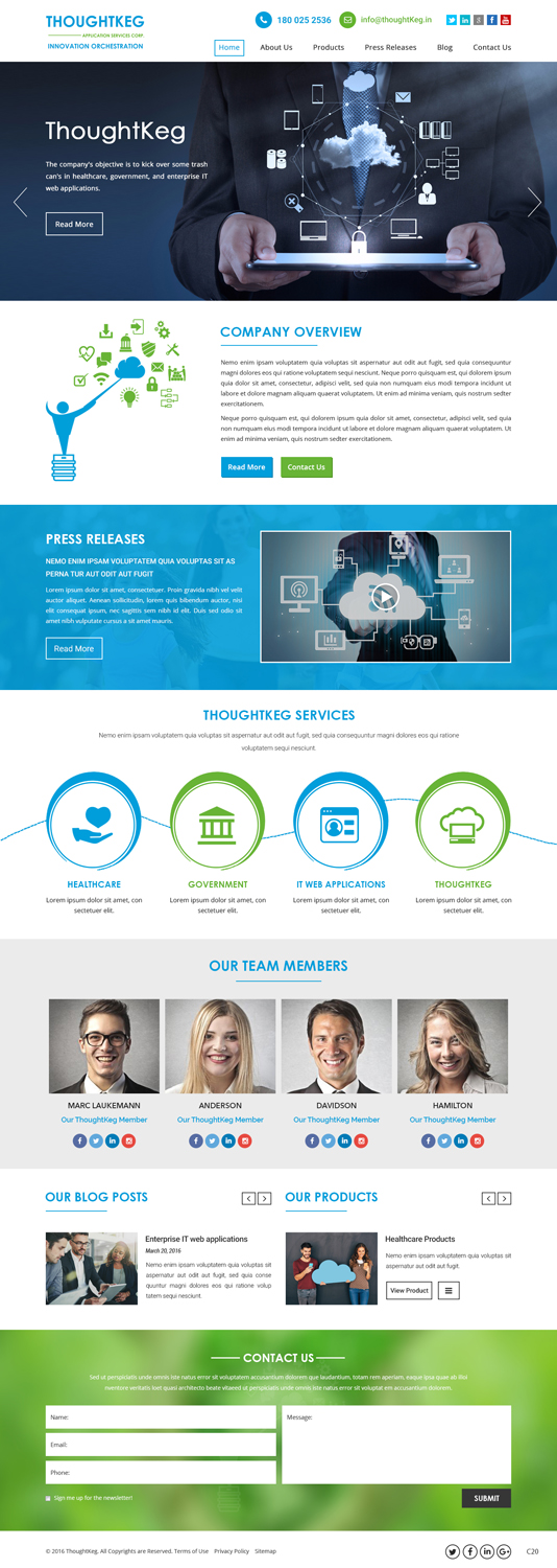 Wordpress Design by pb for Thoughtkeg Application Services Corp. | Design #12766455