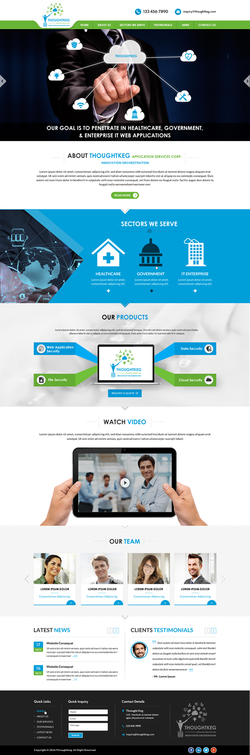 WordPress-Design von Sbss für Thoughtkeg Application Services Corp. | Design #12763468