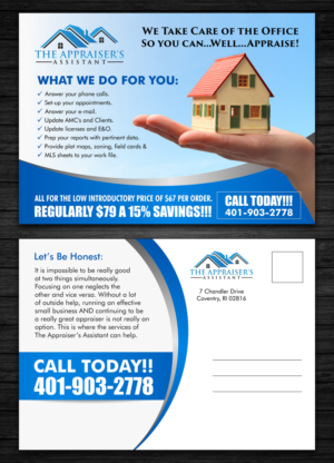 Design de Carte Postale par ecorokerz pour The Appraiser's Assistant | Design #12711567