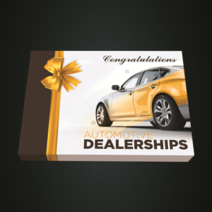 Gift pack box cover design for automotive dealerships