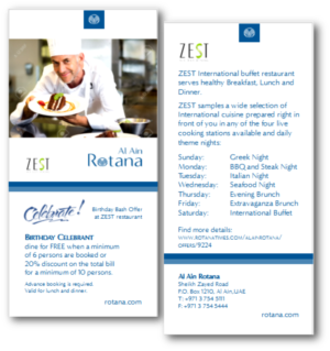 Birthday treat at the All Day Dining Restaurant | Flyer Design by citygirl17