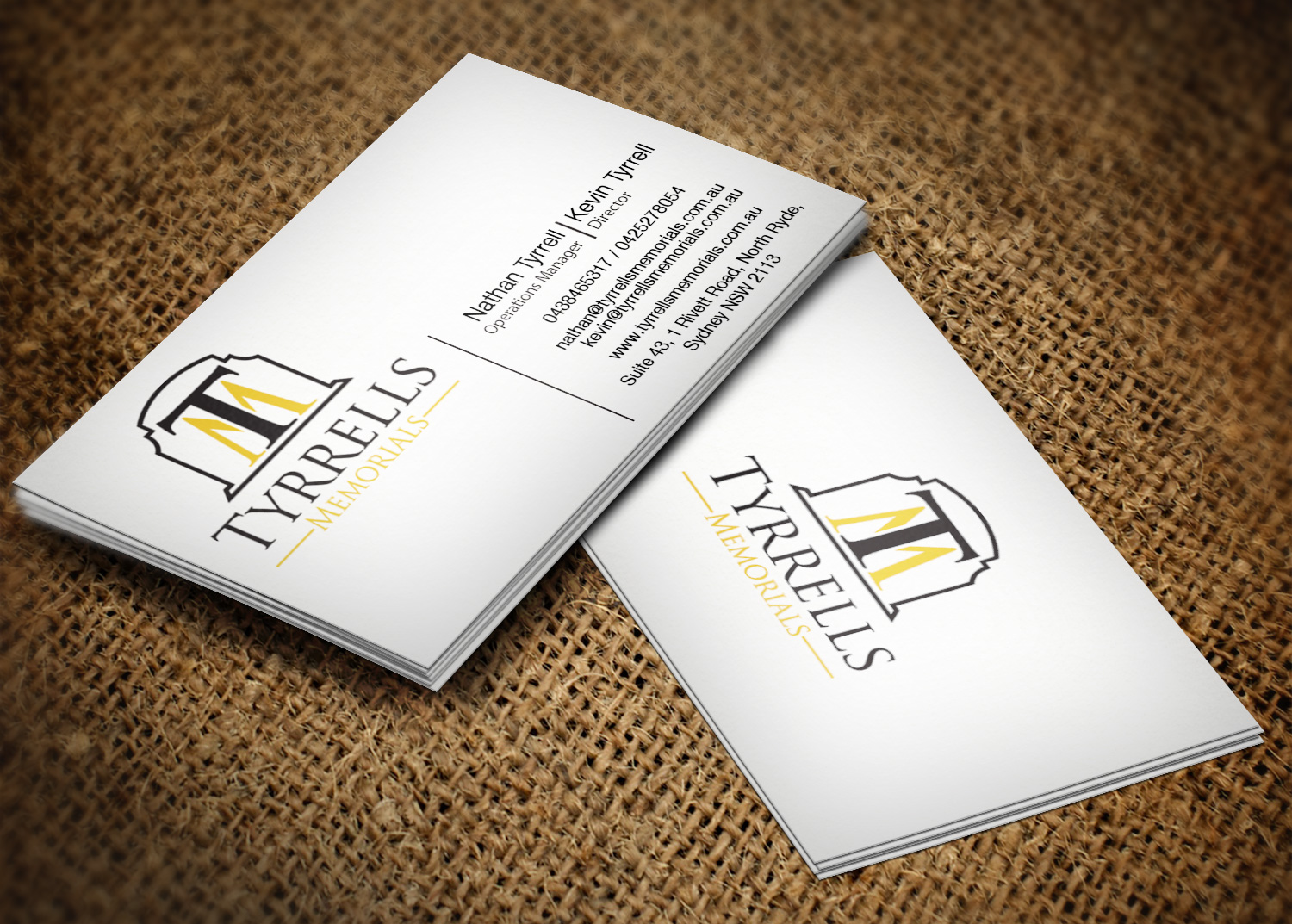 Business Card Design by Pixi Dust for Tyrrells Memorials | Design #12653358
