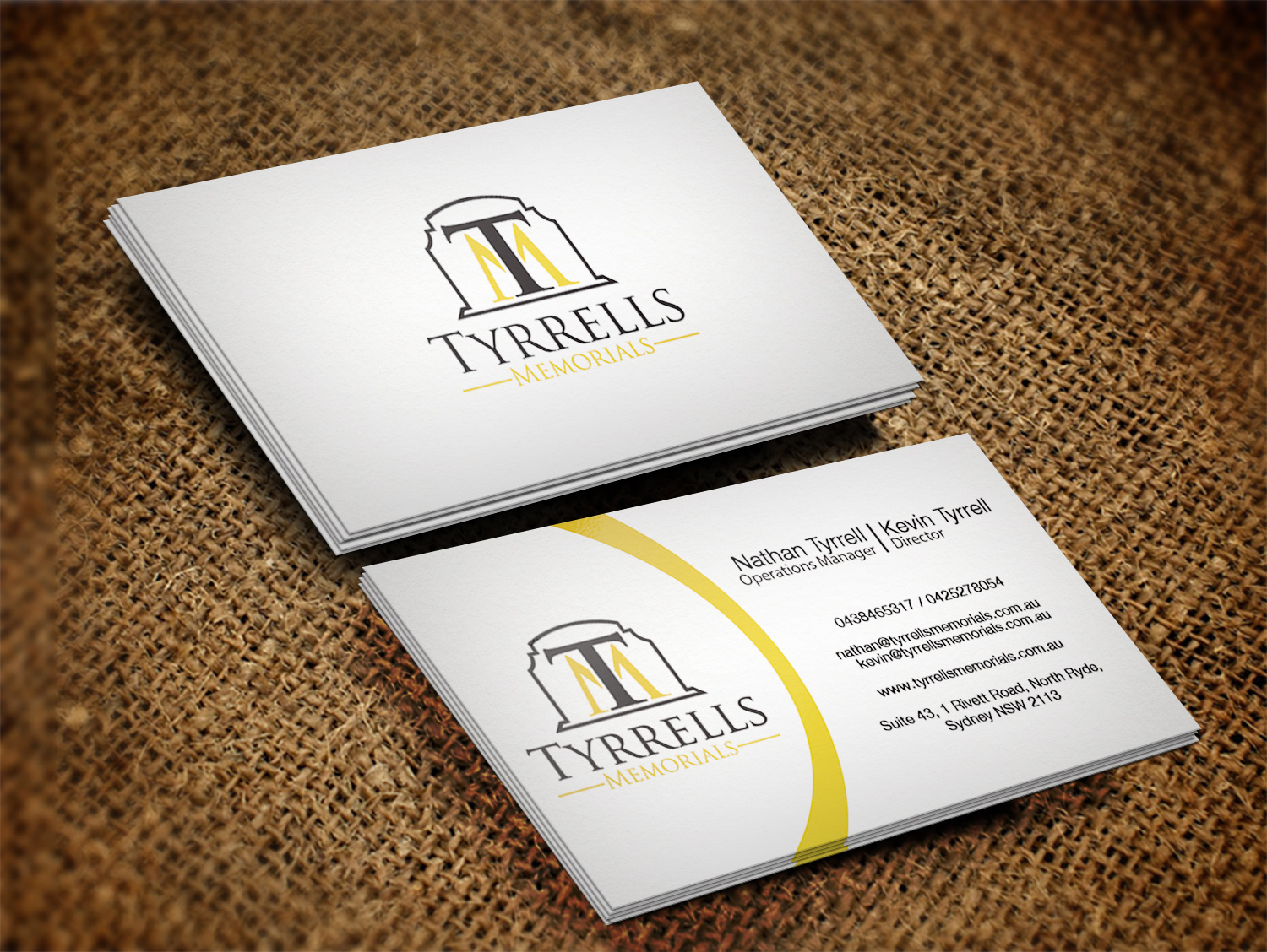 Design de Carte de Visite par Pixi Dust pour Tyrrells Memorials | Design #12653382
