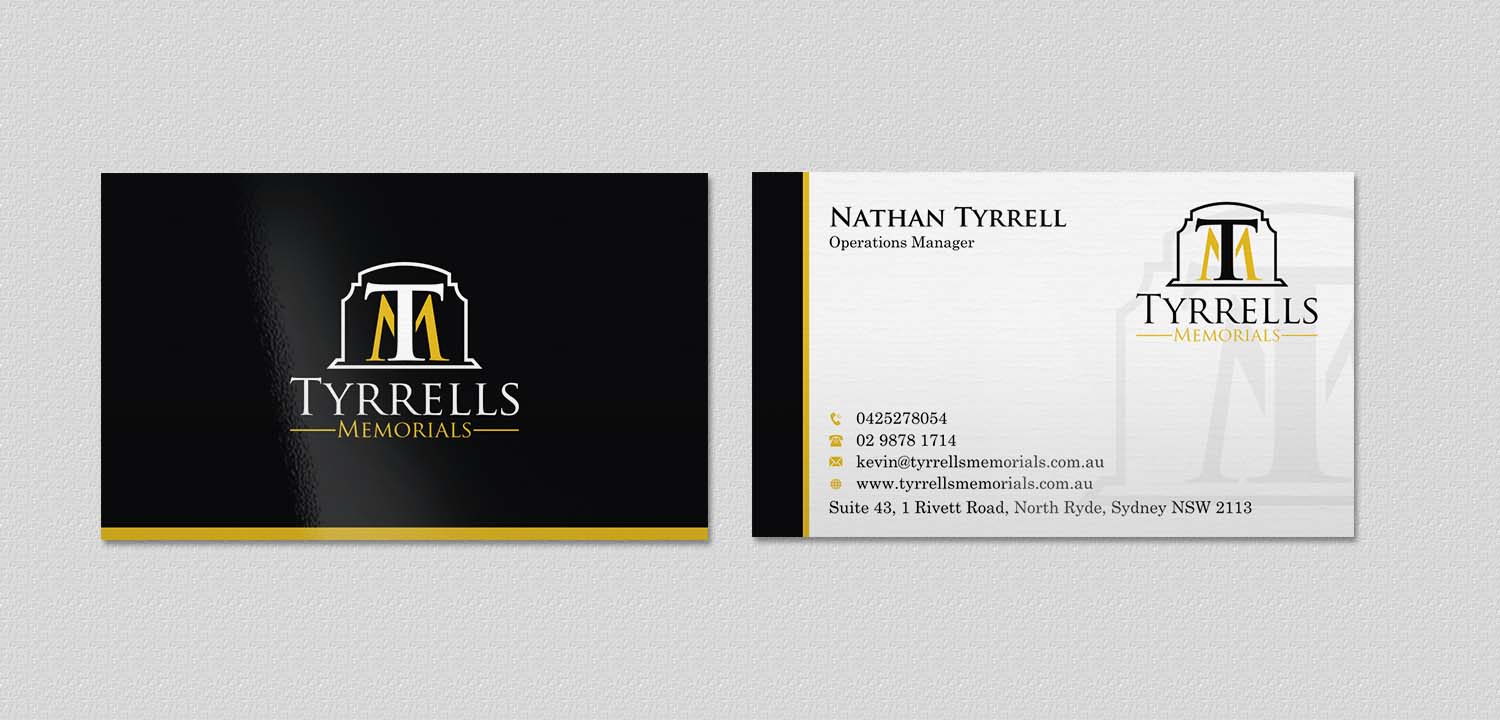Diseño de Tarjeta de Presentación por INDIAN_Ashok para Tyrrells Memorials | Diseño #12651704