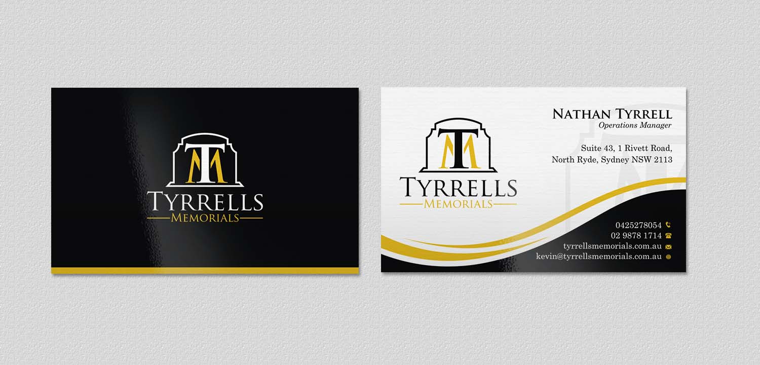 Diseño de Tarjeta de Presentación por INDIAN_Ashok para Tyrrells Memorials | Diseño #12651707