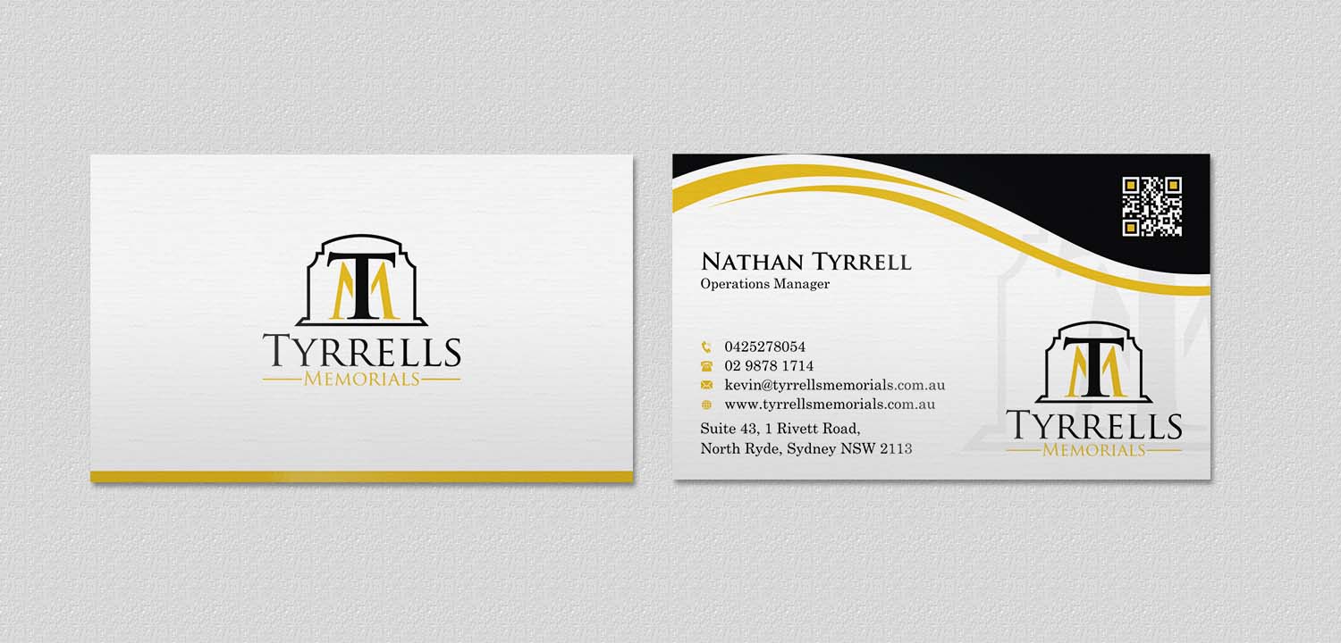 Business Card Design by INDIAN_Ashok for Tyrrells Memorials | Design #12651711