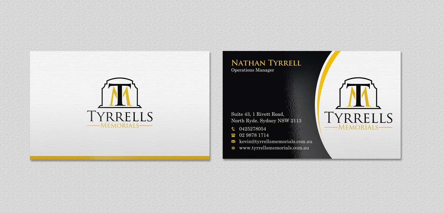 Business Card Design by INDIAN_Ashok for Tyrrells Memorials | Design #12651713