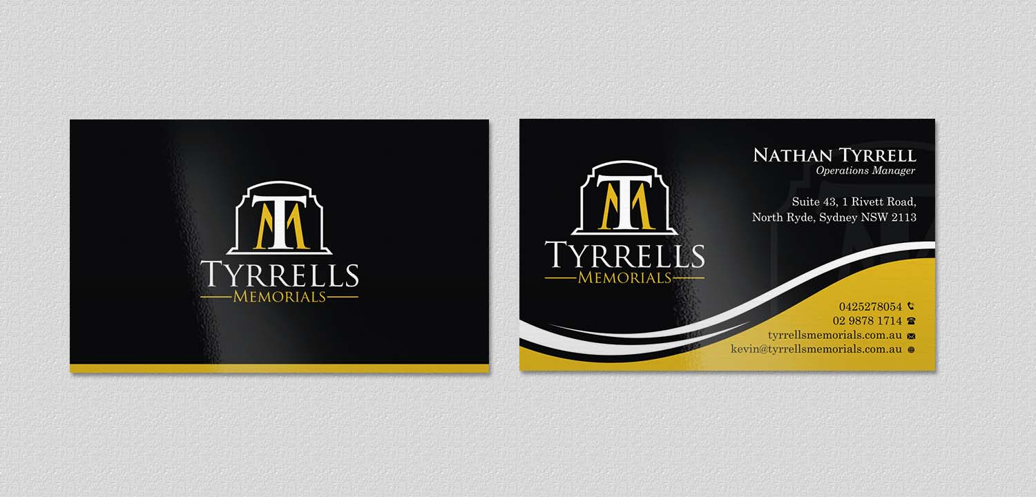 Business Card Design by INDIAN_Ashok for Tyrrells Memorials | Design #12651715