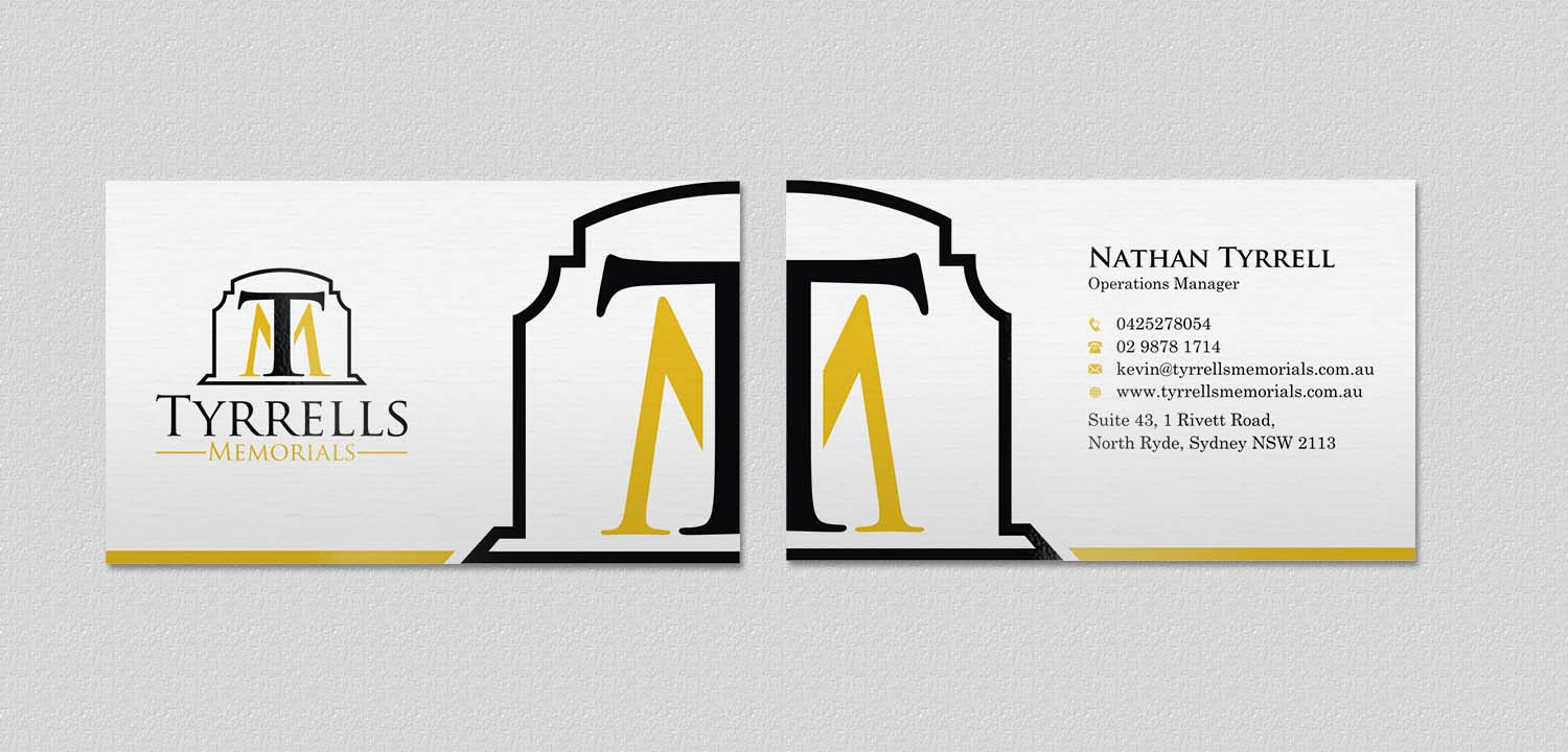 Diseño de Tarjeta de Presentación por INDIAN_Ashok para Tyrrells Memorials | Diseño #12651729