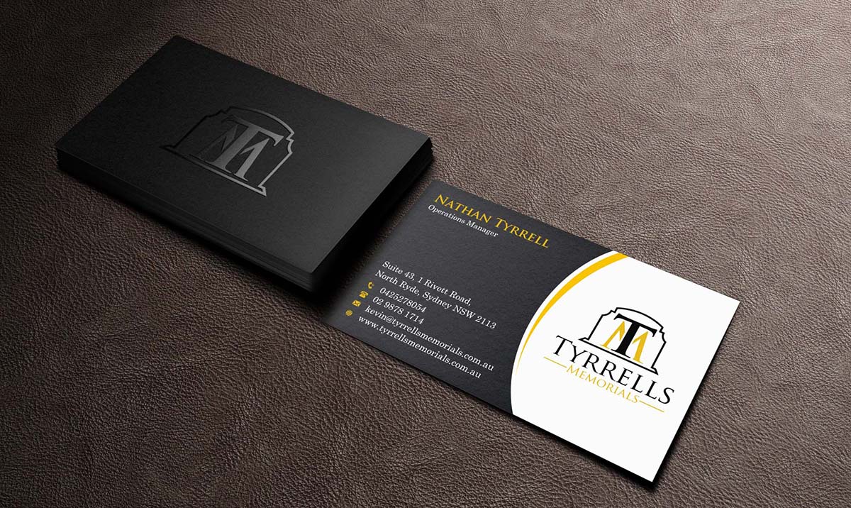 Business Card Design by INDIAN_Ashok for Tyrrells Memorials | Design #12651732