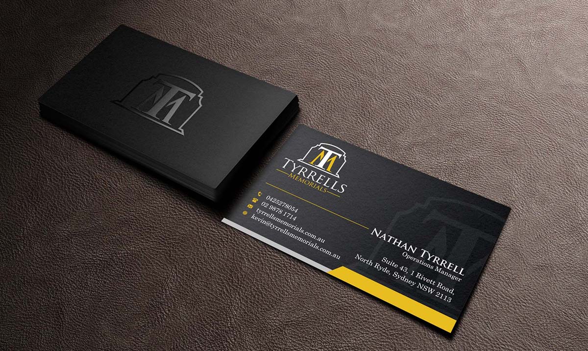 Business Card Design by INDIAN_Ashok for Tyrrells Memorials | Design #12651735