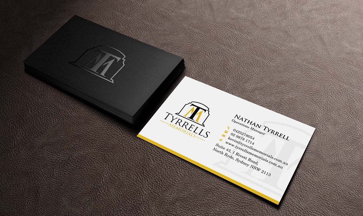 Visitenkarten-Design von INDIAN_Ashok für Tyrrells Memorials | Design #12651737