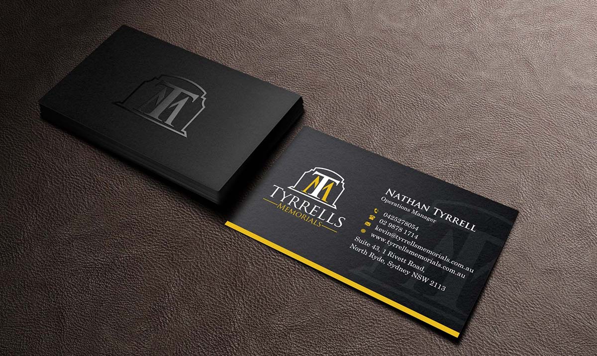 Business Card Design by INDIAN_Ashok for Tyrrells Memorials | Design #12651738