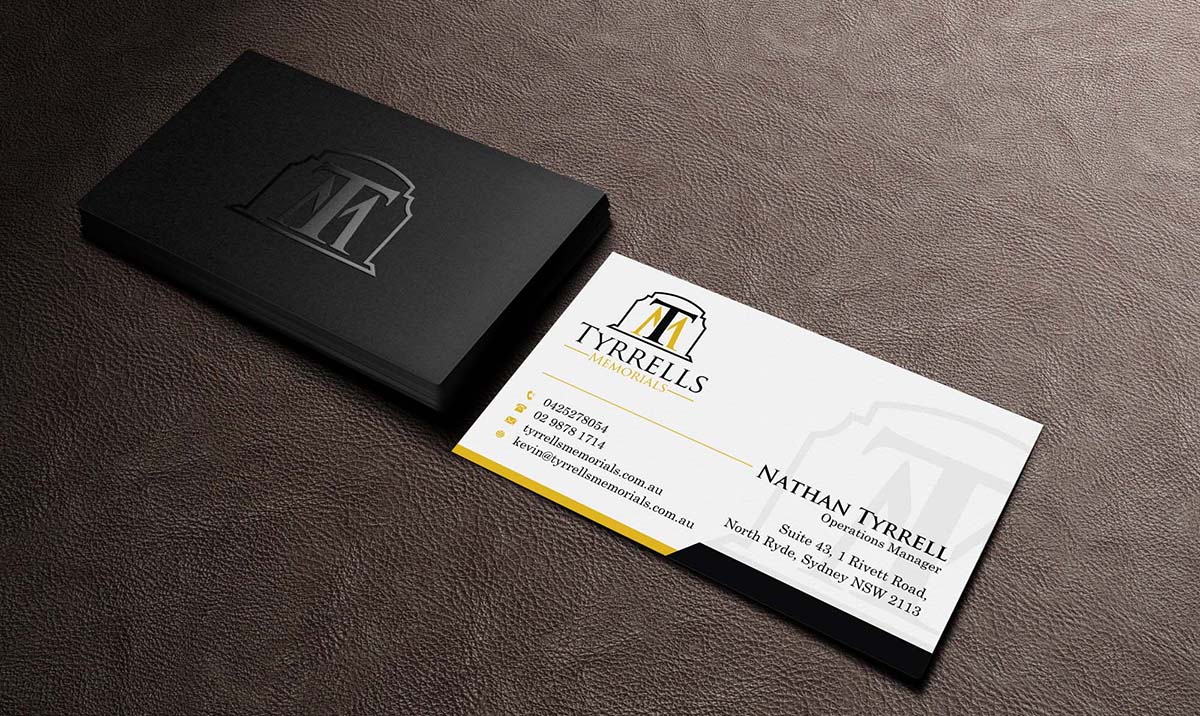 Business Card Design by INDIAN_Ashok for Tyrrells Memorials | Design #12651739