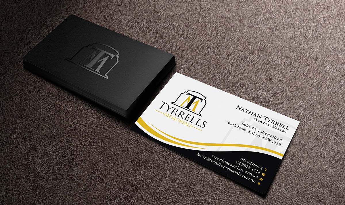 Business Card Design by INDIAN_Ashok for Tyrrells Memorials | Design #12651741