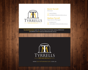 Business Card Design by Shahin Hossen for Tyrrells Memorials | Design #12711137
