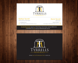 Business Card Design by Shahin Hossen for Tyrrells Memorials | Design: #12711170