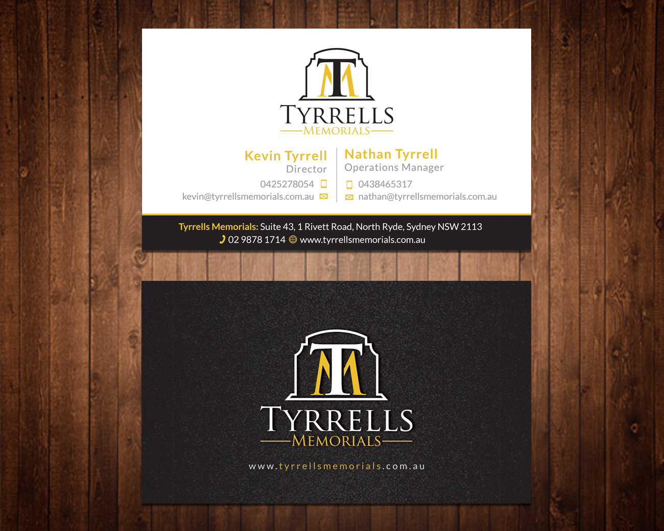 Business Card Design by Shahin Hossen for Tyrrells Memorials | Design #12711201